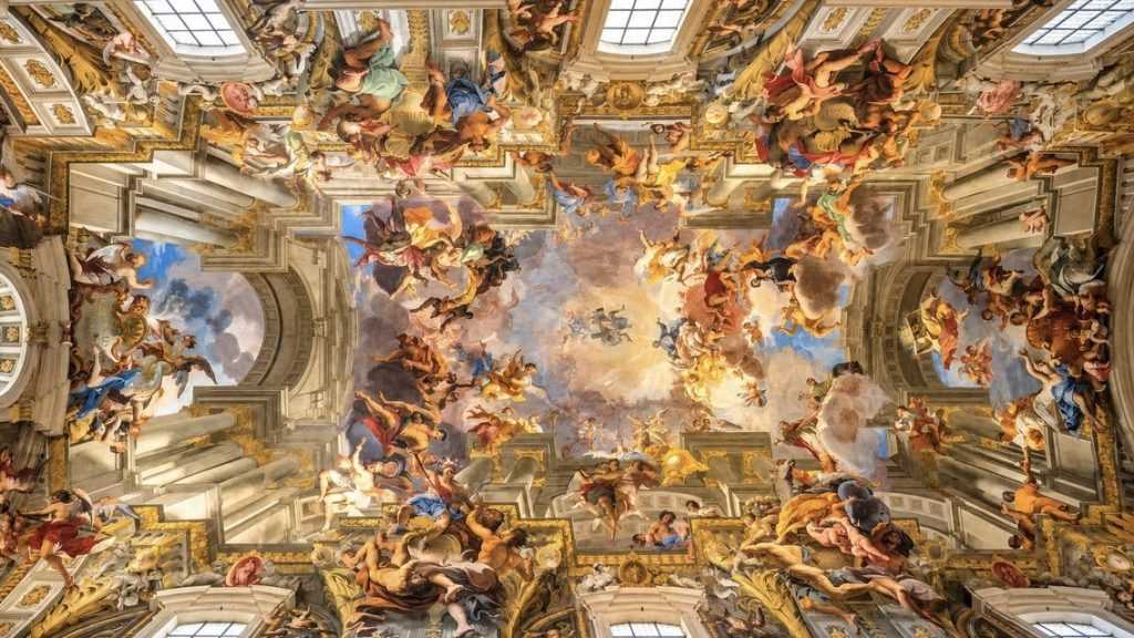Illusionistic ceiling fresco by Andrea Pozzo in Sant’Ignazio di Loyola in Rome